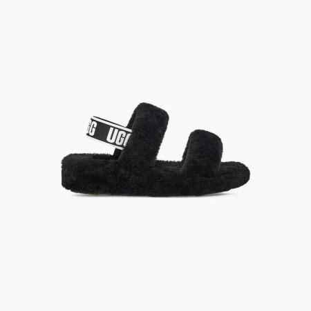 UGG Oh Yeah Black Slippers for Women (LVRC98203)